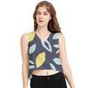 Laser Lemon Navy V-Neck Cropped Tank Top View1