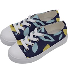 Laser Lemon Navy Kids  Low Top Canvas Sneakers by andStretch