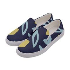 Laser Lemon Navy Women s Canvas Slip Ons by andStretch