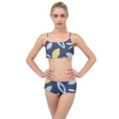 Laser Lemon Navy Layered Top Bikini Set by andStretch