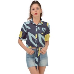 Laser Lemon Navy Tie Front Shirt  by andStretch