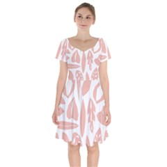 Blush Orchard Short Sleeve Bardot Dress by andStretch