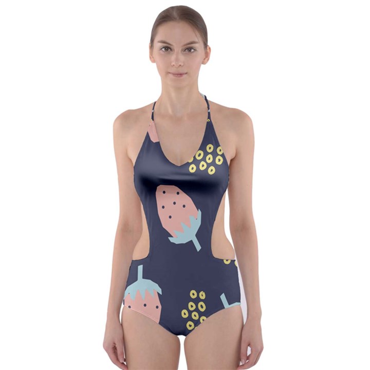 Strawberry Fields Cut-Out One Piece Swimsuit