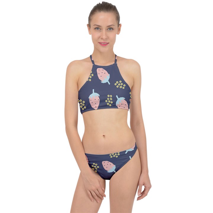 Strawberry Fields Racer Front Bikini Set