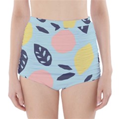 Orchard Fruits High-waisted Bikini Bottoms by andStretch