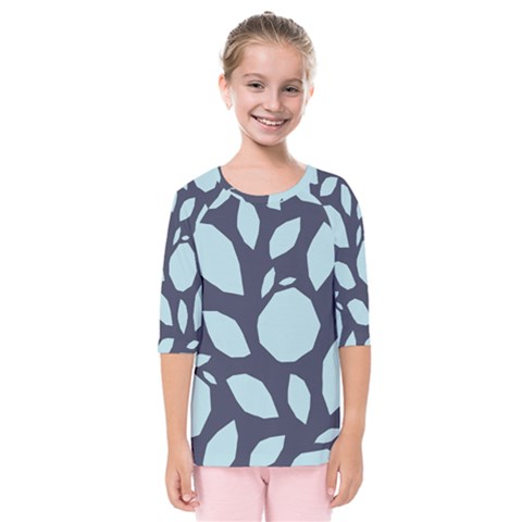 Orchard Fruits In Blue Kids  Quarter Sleeve Raglan Tee by andStretch