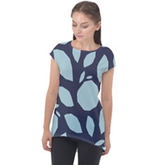 Orchard Fruits In Blue Cap Sleeve High Low Top by andStretch