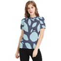 Orchard Fruits in Blue Women s Short Sleeve Rash Guard View1