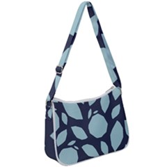 Orchard Fruits In Blue Zip Up Shoulder Bag by andStretch