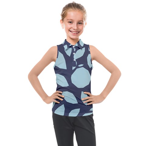 Orchard Fruits In Blue Kids  Sleeveless Polo Tee by andStretch