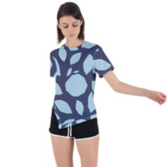 Orchard Fruits In Blue Asymmetrical Short Sleeve Sports Tee by andStretch