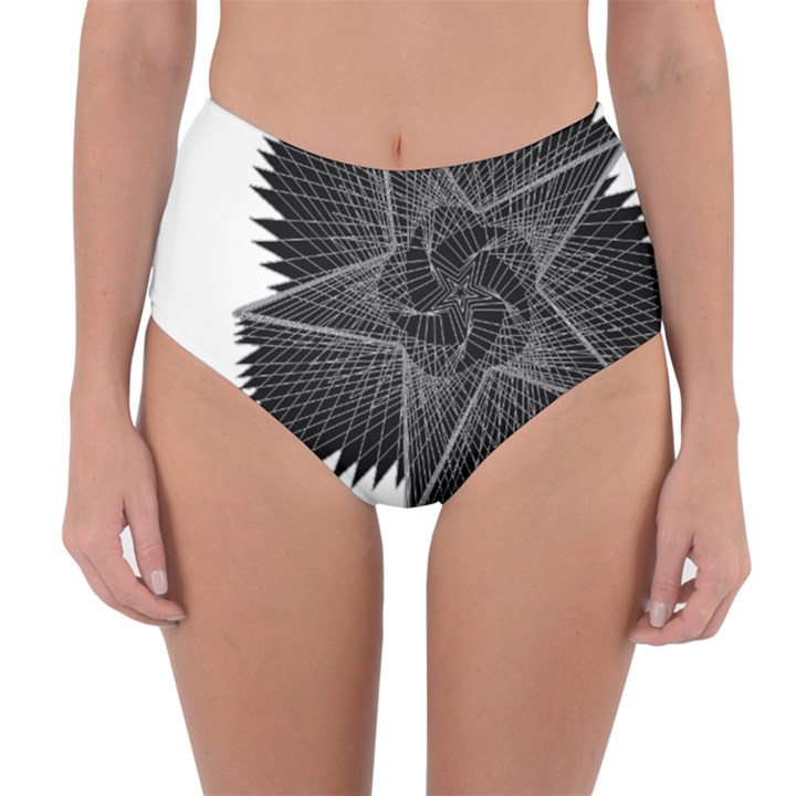 Black Rose Reversible High-Waist Bikini Bottoms