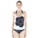 Black Rose Halter Swimsuit View1