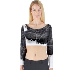 Black Rose Long Sleeve Crop Top by Sabelacarlos