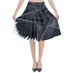 Black Rose Flared Midi Skirt