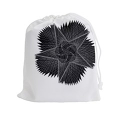 Black Rose Drawstring Pouch (2xl) by Sabelacarlos