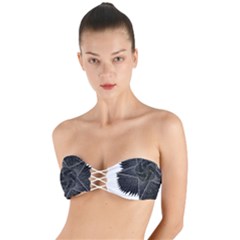 Black Rose Twist Bandeau Bikini Top by Sabelacarlos