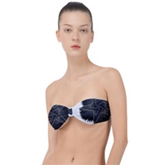 Black Rose Classic Bandeau Bikini Top  by Sabelacarlos