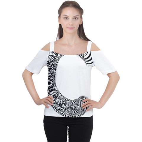 Letter C  Cutout Shoulder Tee by Sabelacarlos