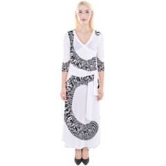 Letter C  Quarter Sleeve Wrap Maxi Dress by Sabelacarlos