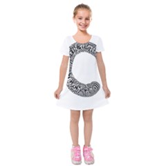 Letter C  Kids  Short Sleeve Velvet Dress by Sabelacarlos