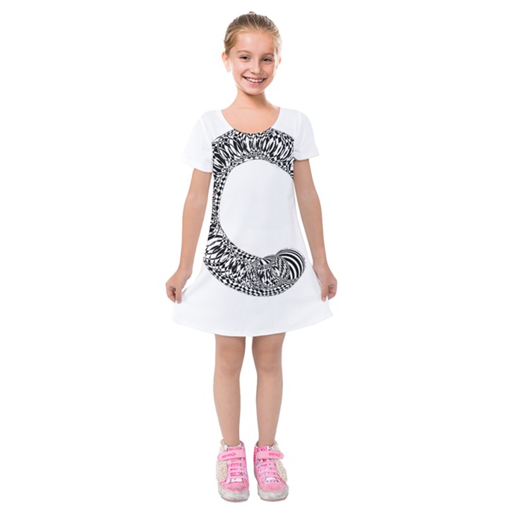 Letter C  Kids  Short Sleeve Velvet Dress