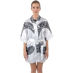 Letter C  Half Sleeve Satin Kimono  by Sabelacarlos