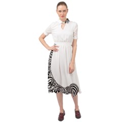 Letter C  Keyhole Neckline Chiffon Dress by Sabelacarlos