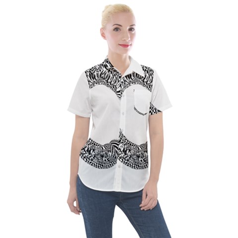 Letter C  Women s Short Sleeve Pocket Shirt by Sabelacarlos