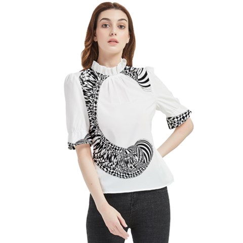 Letter C  Frill Neck Blouse by Sabelacarlos