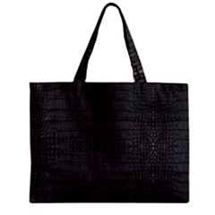 Black Alligator Skin Zipper Mini Tote Bag by LoolyElzayat