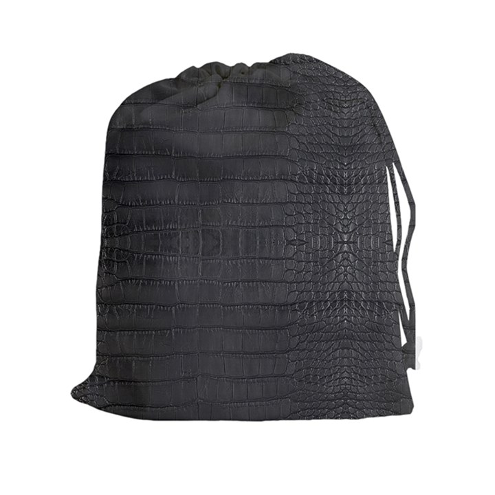 Black Alligator Skin Drawstring Pouch (2XL)