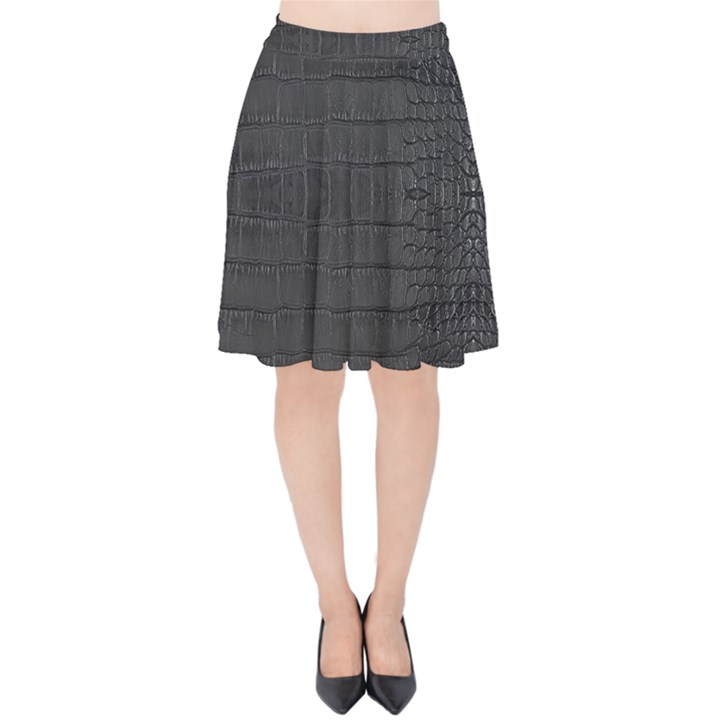 Black Alligator Skin Velvet High Waist Skirt