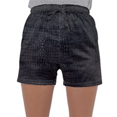 Black Alligator Skin Sleepwear Shorts by LoolyElzayat