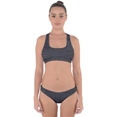 Black Alligator Skin Cross Back Hipster Bikini Set by LoolyElzayat