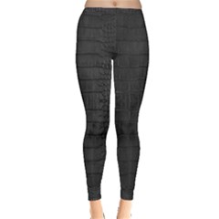 Black Alligator Skin Inside Out Leggings by LoolyElzayat