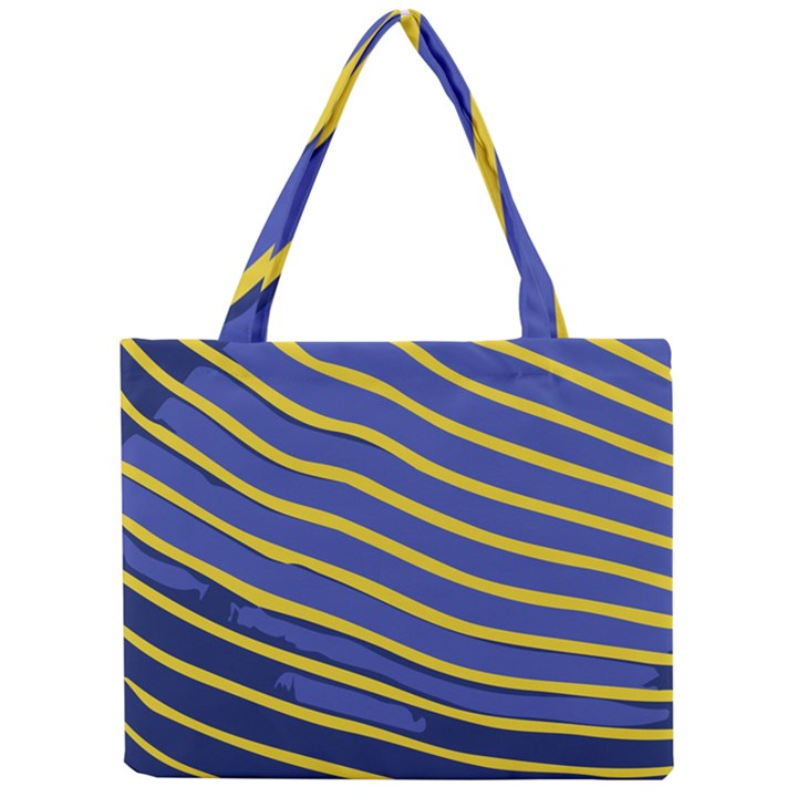 Yellow Blue Stripped Fish Mini Tote Bag