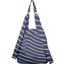 Yellow Blue Stripped Fish Center Zip Backpack View2