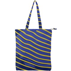 Yellow Blue Stripped Fish Double Zip Up Tote Bag by LoolyElzayat