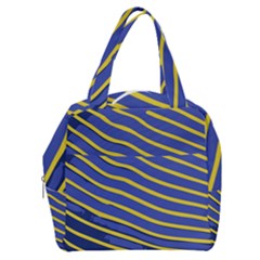 Yellow Blue Stripped Fish Boxy Hand Bag by LoolyElzayat