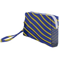 Yellow Blue Stripped Fish Wristlet Pouch Bag (small) by LoolyElzayat