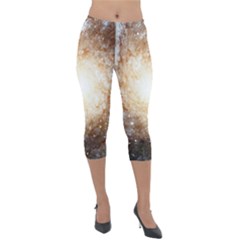 Galaxy Space Lightweight Velour Capri Leggings  by Sabelacarlos