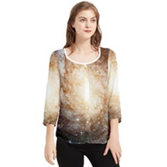 Galaxy Space Chiffon Quarter Sleeve Blouse