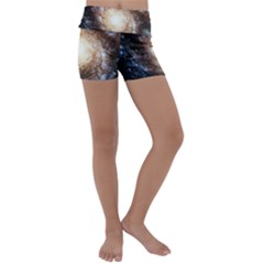 Galaxy Space Kids  Lightweight Velour Yoga Shorts by Sabelacarlos