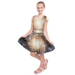 Galaxy Space Kids  Short Sleeve Dress by Sabelacarlos