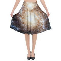 Galaxy Space Flared Midi Skirt