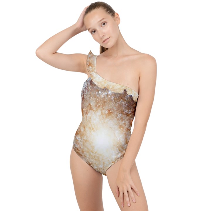 Galaxy Space Frilly One Shoulder Swimsuit