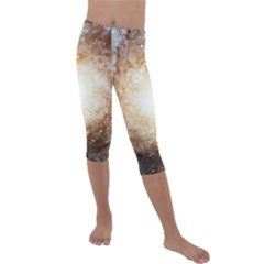 Galaxy Space Kids  Lightweight Velour Capri Leggings  by Sabelacarlos