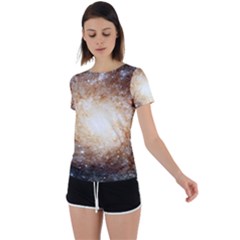 Galaxy Space Back Circle Cutout Sports Tee by Sabelacarlos