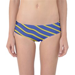 Yellow Blue Stripped Fish Classic Bikini Bottoms by LoolyElzayat